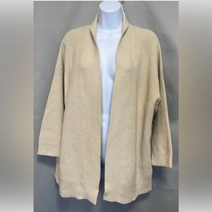 NWT Banana Republic Women's Beige Long Sleeve Open Front Cardigan Size‎ Large